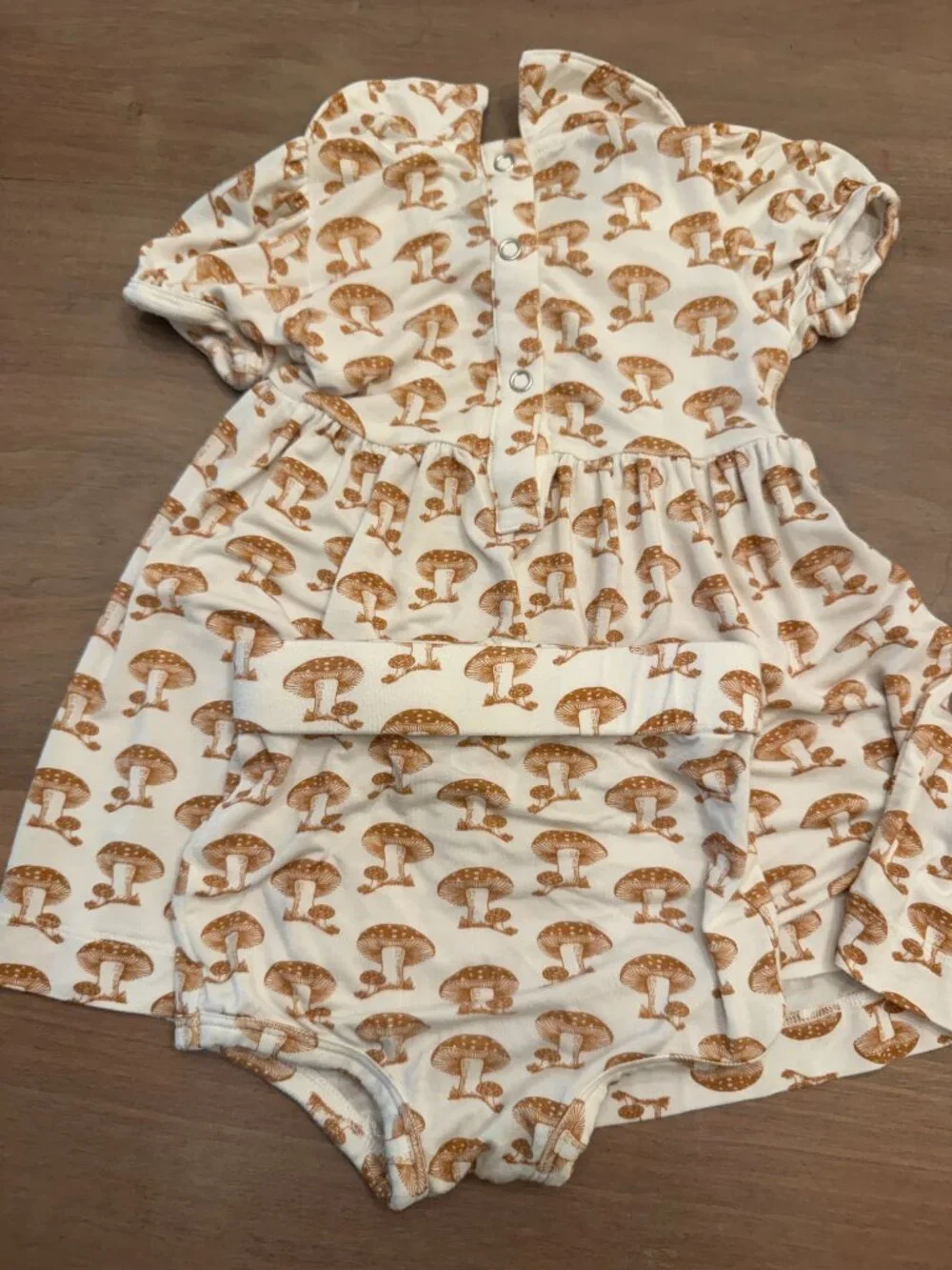Kate Quinn Mushroom Print Peter Pan Collar Dress Set 3-6M